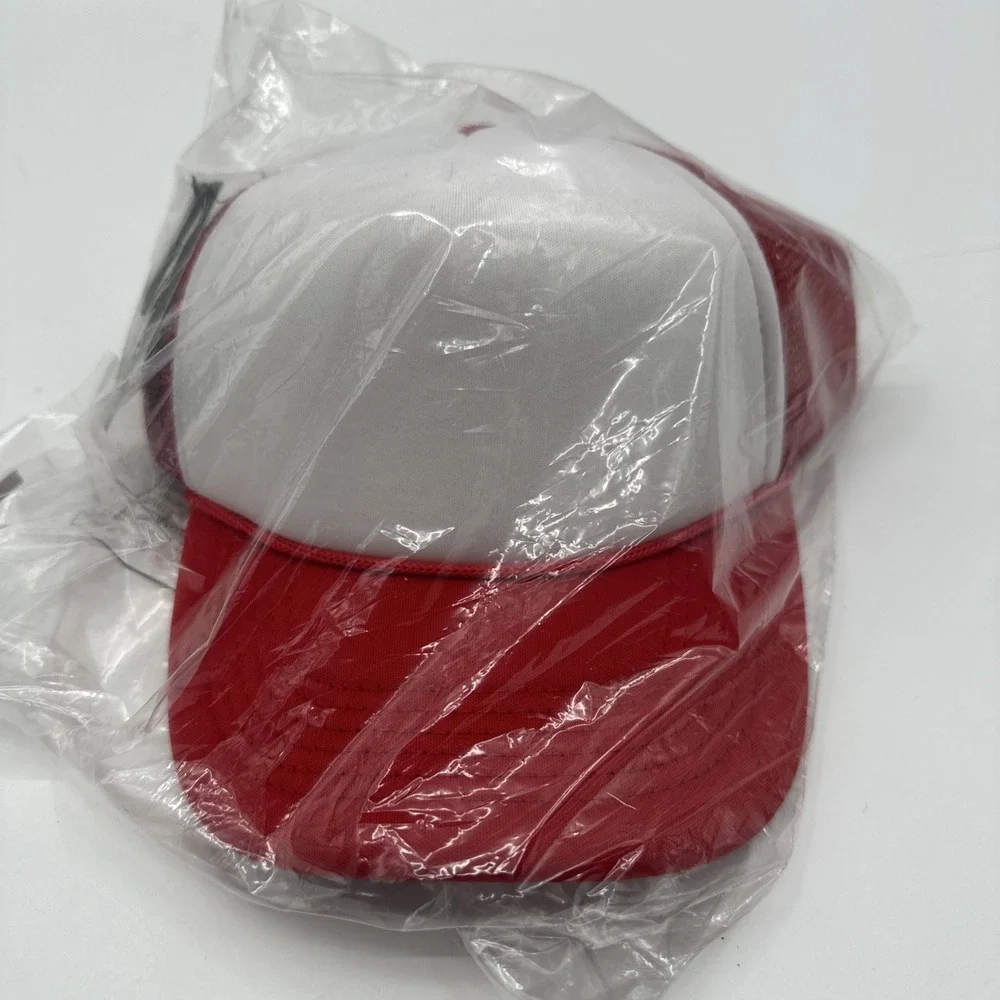 2 Decky Original Blank Flat Bill Trucker Cap Mesh Snapback Hat & 1 Chokolid NWT